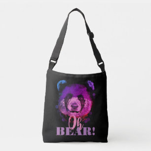 "OH-BEER" Funny Cool Paars Panda Name Crossbody Tas