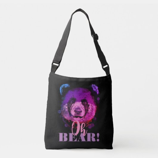 "OH-BEER" | Funny Cool Paars Panda Name Crossbody Tas (Voorkant)