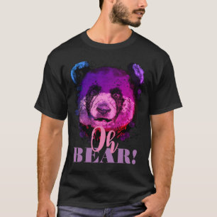 "OH-BEER" Funny Cool Paars Panda T-shirt