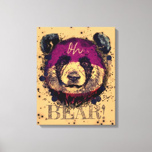 "OH-BEER" | Funny Cool Panda Canvas Afdruk (Voorkant)