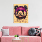 "OH-BEER" | Funny Cool Panda Canvas Afdruk (Insitu (Woonkamer))
