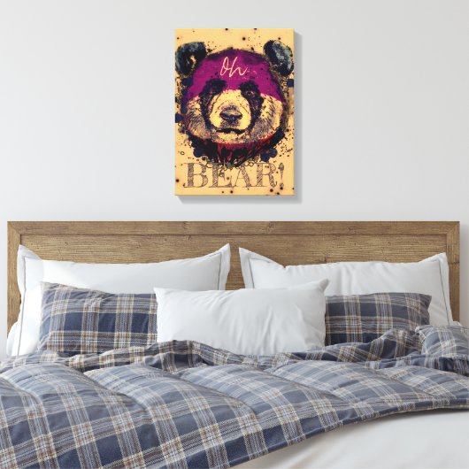 "OH-BEER" | Funny Cool Panda Canvas Afdruk (Insitu (Slaapkamer))