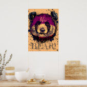 "OH-BEER" | Funny Cool Panda Poster (Keuken)