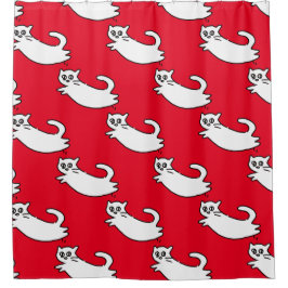 Oh, ben je daar? Cat Doodles Douchegordijn