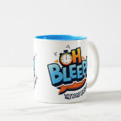 Oh bip ! Bleu à deux tons de tasse de logo (Devant droit)
