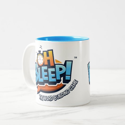 Oh bip ! Bleu à deux tons de tasse de logo (Devant gauche)