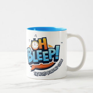 Oh bip ! Bleu à deux tons de tasse de logo