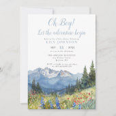 Oh Boy Adventure Begin Photo QR Code Baby Shower Kaart (Voorkant)