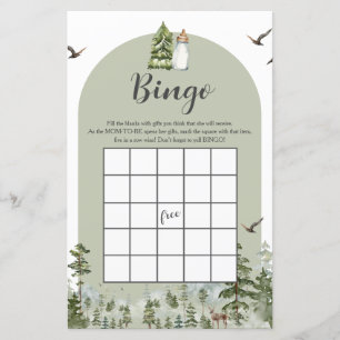 Oh Boy Adventure Pine Forest Baby shower Bingo