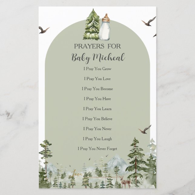 Oh Boy Adventure Pine Forest Prayers voor Baby (Voorkant)