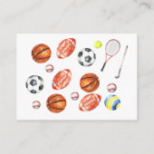 Oh Boy ALL STAR SPORT Baby Shower Display Shower Informatiekaartje (Achterkant)