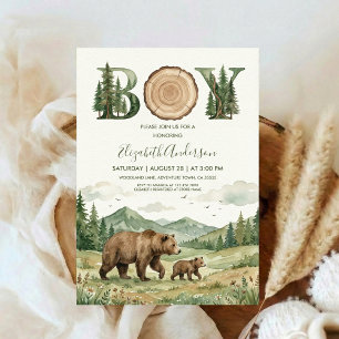 Oh Boy Avontuur Bos Beer Baby Shower Kaart