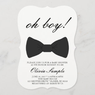 Oh Boy Baby Bowtie Douche Uitnodiging