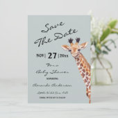 Oh Boy Baby Giraffe Baby Shower  Save The Date (Staand voorkant)