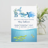 Oh Boy Baby shark Uitnodiging (Staand voorkant)