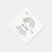 Oh Boy Baby shower Blue Boho Rainbow Napkins Servet (Hoek)