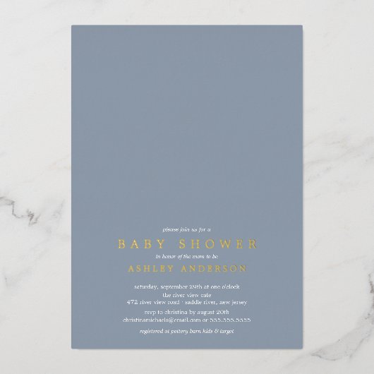 Oh Boy Baby shower Foil Invitation (Recto)