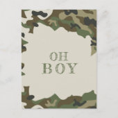 Oh Boy Baby shower Green Camo Invitation (Devant)