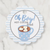 Oh Boy Baby shower | Heet cacaobomb Bedankjes Labels (Voorkant)