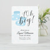 "Oh Boy" Baby Shower Invitation Kaart (Staand voorkant)