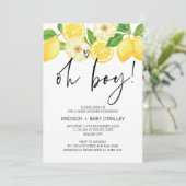 Oh Boy Baby shower Party Summer Lemon Kaart (Staand voorkant)