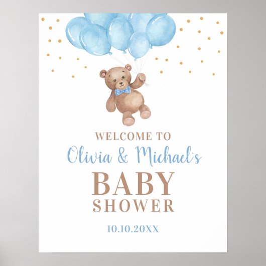 Oh Boy Baby shower Party Welcome Poster (Devant)