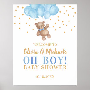 Oh Boy Baby shower Party Welkome Poster