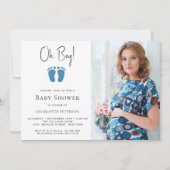 Oh Boy Baby shower Photo Invitation (Devant)