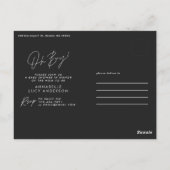Oh Boy Baby shower Script Zwart Elegant Briefkaart (Achterkant)