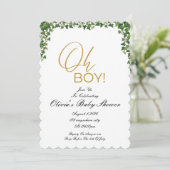 OH BOY baby shower uitnodiging (Staand voorkant)
