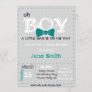 Oh Boy Baby shower uitnodiging