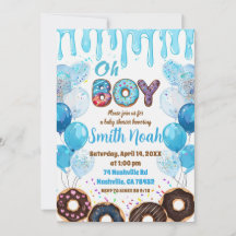 Oh Boy Baby Shower Uitnodiging | Donut Thema Baby