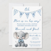 Oh Boy Baby Shower Uitnodiging met Boekverzoek