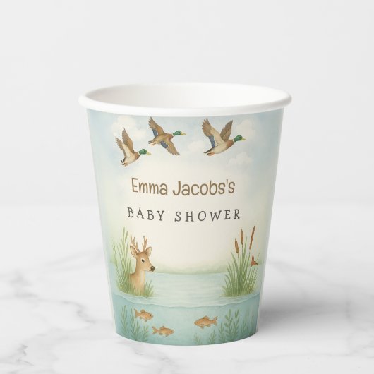 Oh boy! Baby shower van Woodland Papieren Bekers (Voorkant)