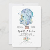 Oh Boy Balloon Baby shower Invitation Kaart (Voorkant)
