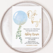 Oh Boy Balloon Baby shower Kaart