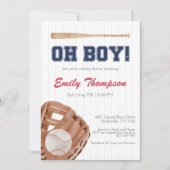 Oh Boy Baseball Baby shower Invitation (Devant)