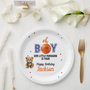Oh Boy Basketbal Thema Verjaardag Papieren Bordje