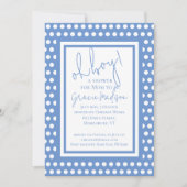 Oh Boy Blue and White Boy Baby shower Invitation (Devant)