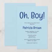 Oh Boy Blue Baby Shower  Invitation (Devant / Derrière)