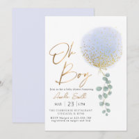 Oh Boy Blue ballon Eucalyptus Baby shower
