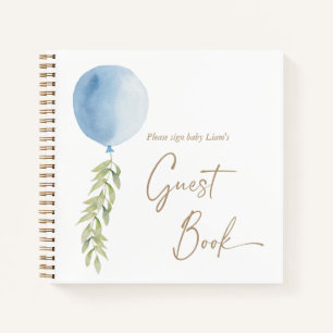 Oh Boy Blue ballon Eucalyptus Foliage Guest Book Notitieboek