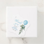 Oh Boy Blue Balloon Greenery Baby shower Bedankjes Labels (In situ)