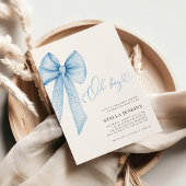 Oh Boy Blue Bow Baby Shower Invitation