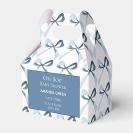 Oh Boy Blue Bows Coquette Baby shower Favoriet Box Bedankdoosjes