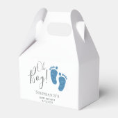 Oh Boy Blue Feet Baby shower Bedankdoosjes (Voorkant Zijde)