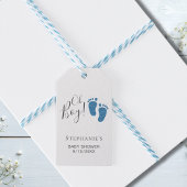 Oh Boy Blue Feet Baby shower Cadeaulabel