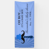 OH BOY! Blue Little Man Baby Boy Shower Banner (Verticaal)