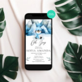 Oh Boy Blue Penguins Winter Baby shower Kaart