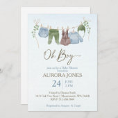 Oh boy boho kleding baby shower kaart (Voorkant / Achterkant)